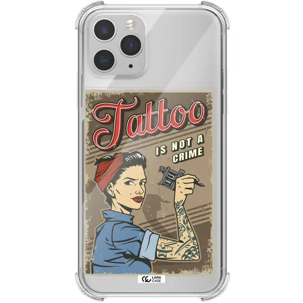 a woman with tattoo on her arm Apple iPhone 11 pro max Clear PC Case