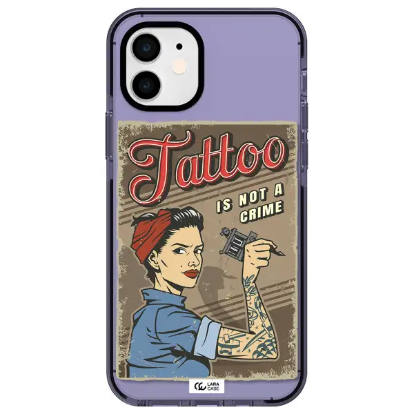 a woman with tattoo on her arm Apple iPhone 12 impact Lilac Case