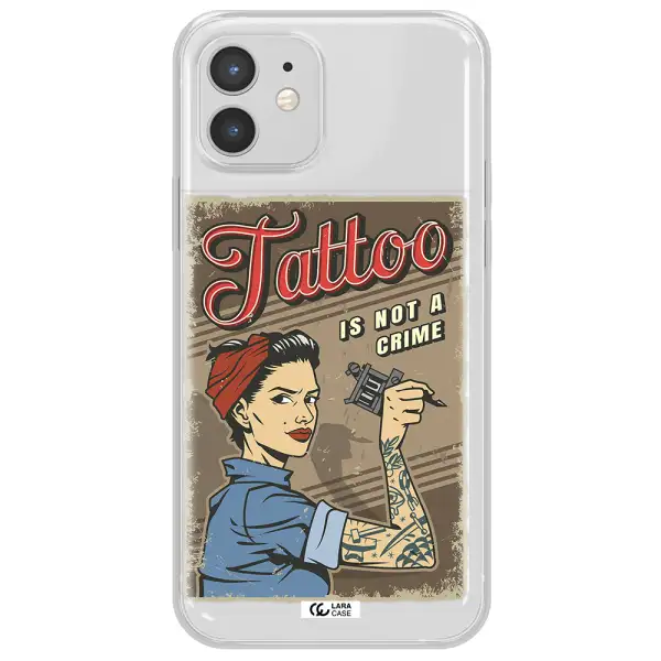 a woman with tattoo on her arm Apple iPhone 12 mini Clear TPU Case