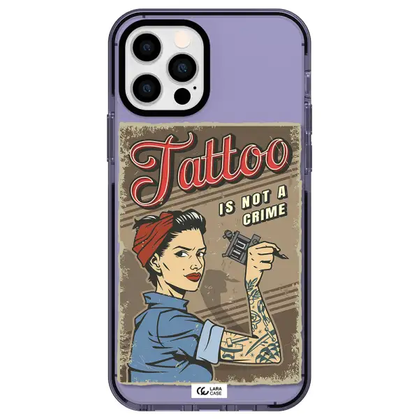 a woman with tattoo on her arm Apple iPhone 12 pro impact Lilac Case