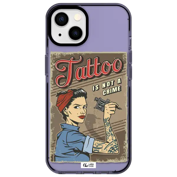 a woman with tattoo on her arm Apple iPhone 13 impact Lilac Case
