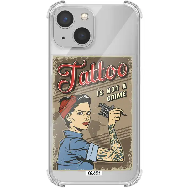 a woman with tattoo on her arm Apple iPhone 13 mini Clear PC Case