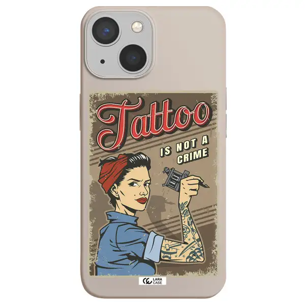 a woman with tattoo on her arm Apple iPhone 13 mini Silicone Stone Case