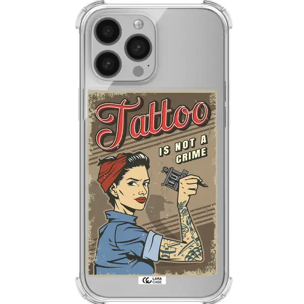 a woman with tattoo on her arm Apple iPhone 13 Pro Clear PC Case