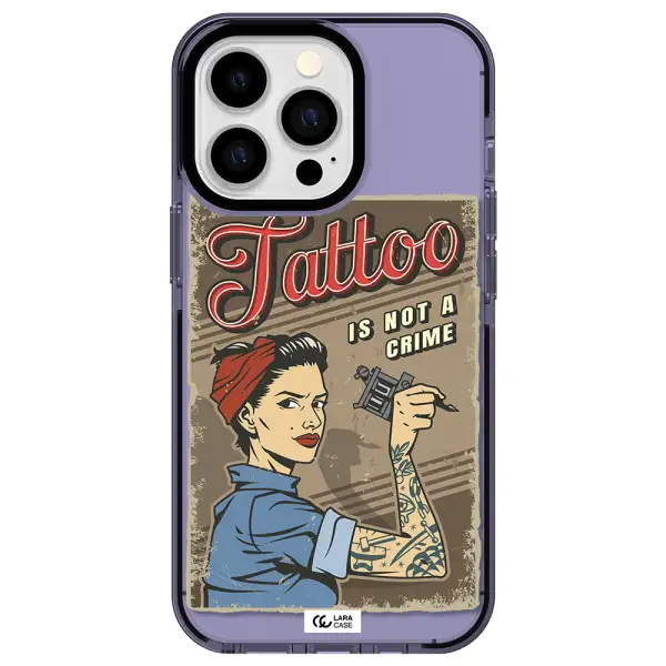 a woman with tattoo on her arm Apple iPhone 13 Pro impact Lilac Case