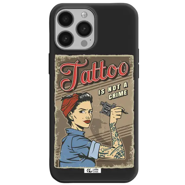 a woman with tattoo on her arm Apple iPhone 13 Pro Max Silicone black Case