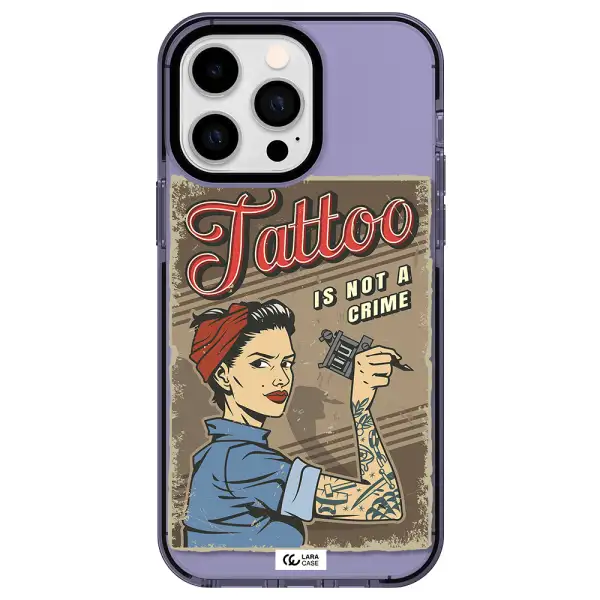 a woman with tattoo on her arm Apple iPhone 15 Pro Max impact Lilac Case