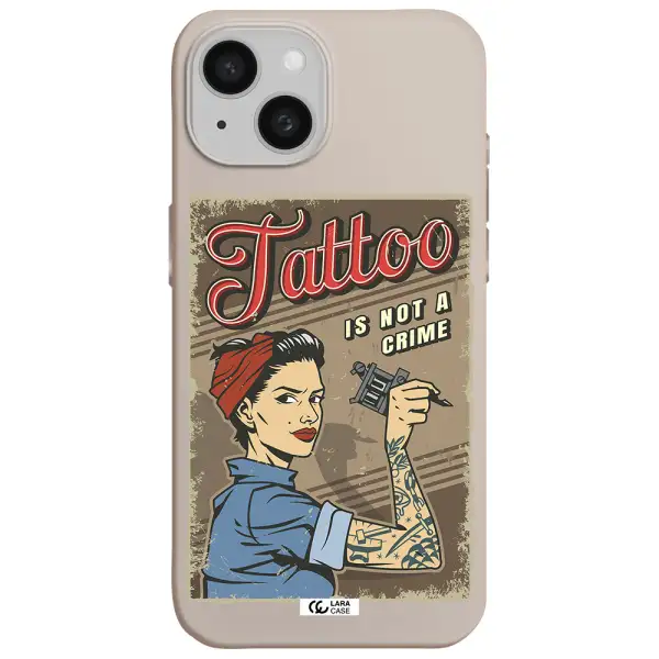 a woman with tattoo on her arm Apple iPhone 15 Silicone Stone Case