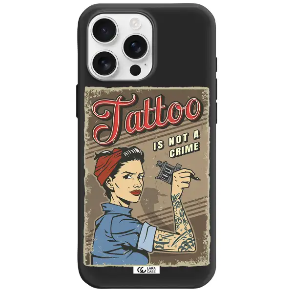 A Woman With Tattoo On Her Arm Apple Iphone 16 Pro Max Silicone Black Case