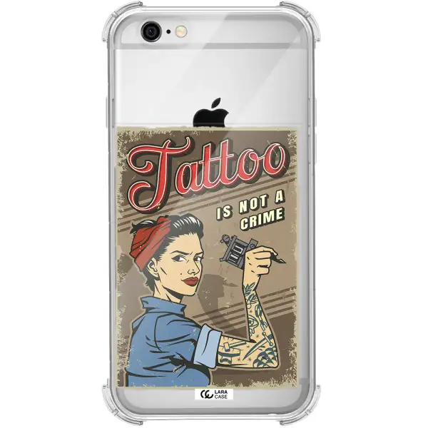 a woman with tattoo on her arm Apple iPhone 6 Clear PC Case