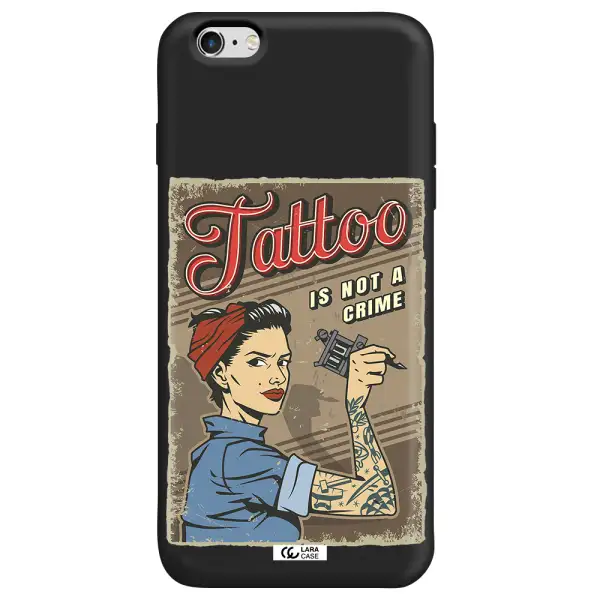 a woman with tattoo on her arm Apple iPhone 6S Silicone black Case