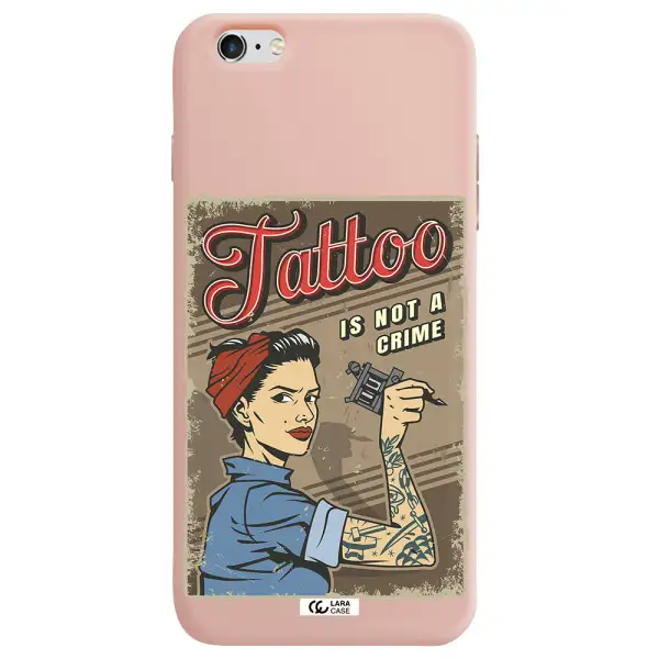 a woman with tattoo on her arm Apple iPhone 6S Silicone pastel pink Case