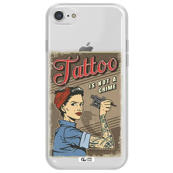 a woman with tattoo on her arm Apple iPhone 7 Clear TPU Case