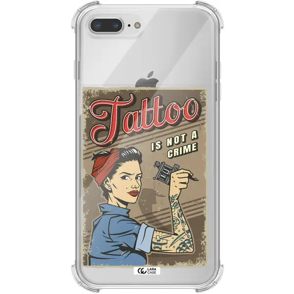 a woman with tattoo on her arm Apple iPhone 8 plus Clear PC Case