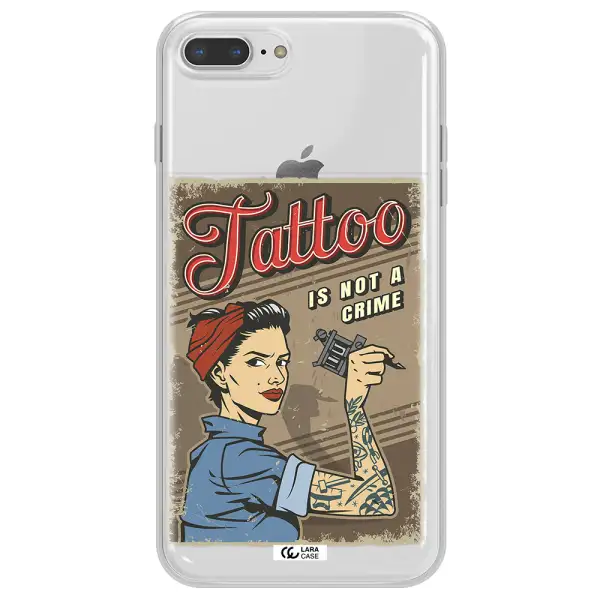 a woman with tattoo on her arm Apple iPhone 8 plus Clear TPU Case