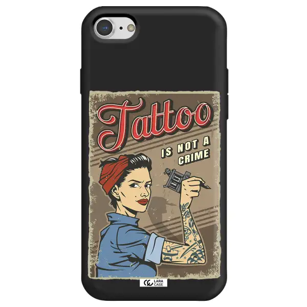 a woman with tattoo on her arm Apple iPhone 8 Silicone black Case