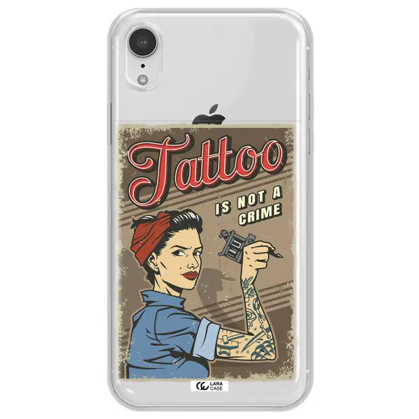 a woman with tattoo on her arm Apple iPhone XR Clear TPU Case