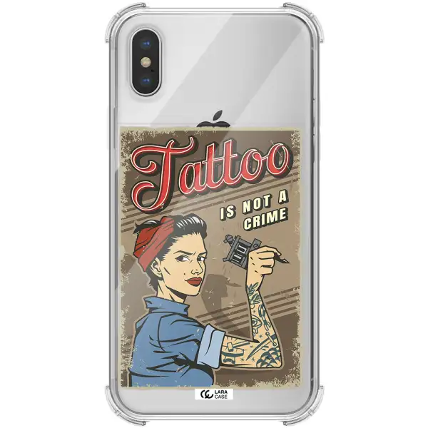 a woman with tattoo on her arm Apple iPhone XS Clear PC Case