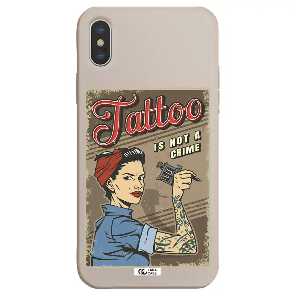 a woman with tattoo on her arm Apple iPhone XS Silicone Stone Case