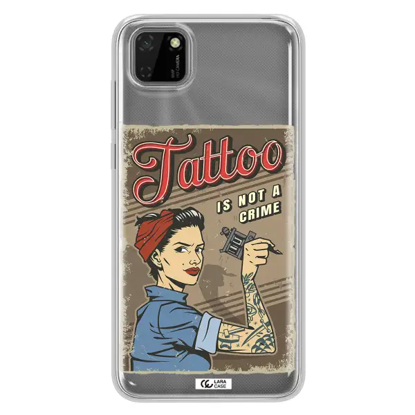 a woman with tattoo on her arm Huawei Honor 9S Clear TPU Case