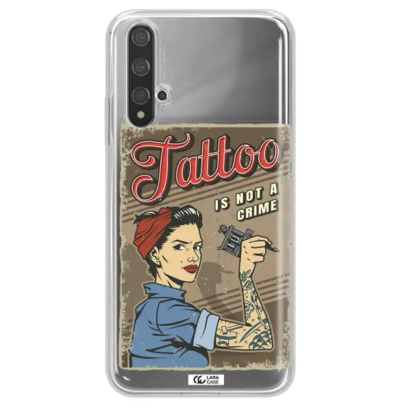 a woman with tattoo on her arm Huawei Nova 5t Clear TPU Case