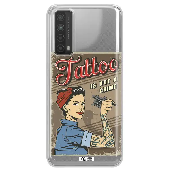 a woman with tattoo on her arm Huawei P Smart 2021 Clear TPU Case