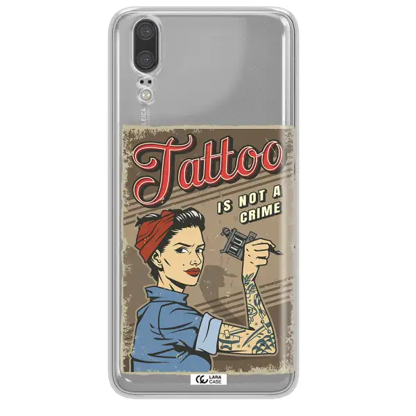 a woman with tattoo on her arm Huawei P20 Clear TPU Case