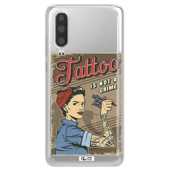 a woman with tattoo on her arm Huawei P30 Clear TPU Case