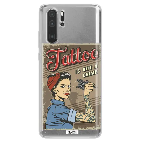 a woman with tattoo on her arm Huawei P30 Pro Clear TPU Case