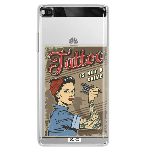 a woman with tattoo on her arm Huawei P8 Clear TPU Case