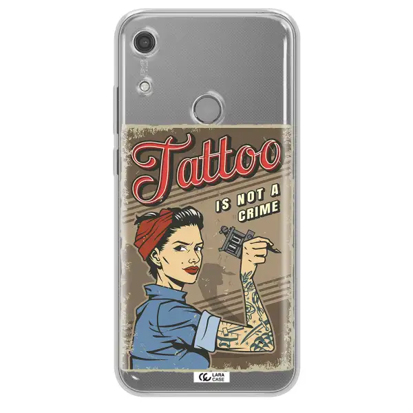 a woman with tattoo on her arm Huawei Y6S Clear TPU Case