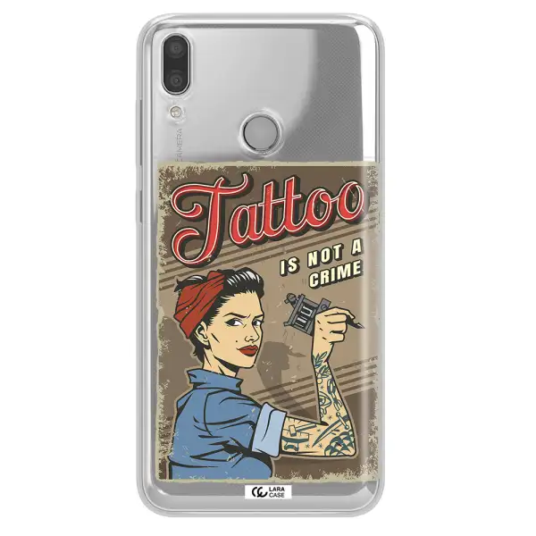 a woman with tattoo on her arm Huawei Y9 2019 Clear TPU Case