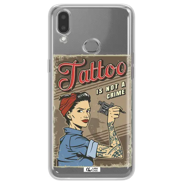 a woman with tattoo on her arm Samsung A10S Clear TPU Case