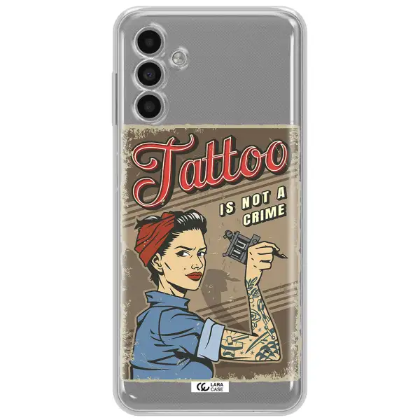 A Woman With Tattoo On Her Arm Samsung A13 5G Clear Tpu Case