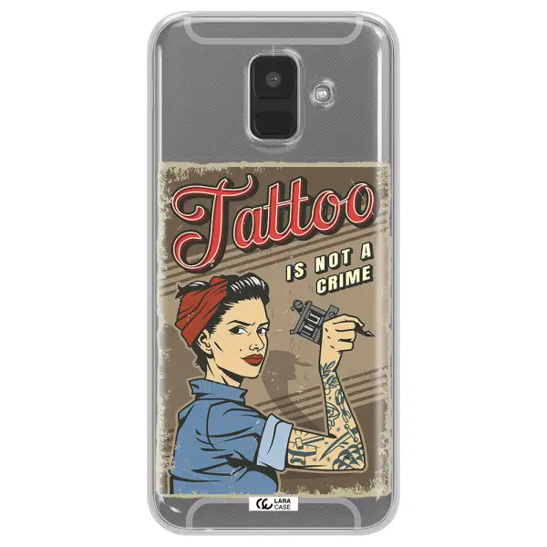 a woman with tattoo on her arm Samsung A6 Clear TPU Case