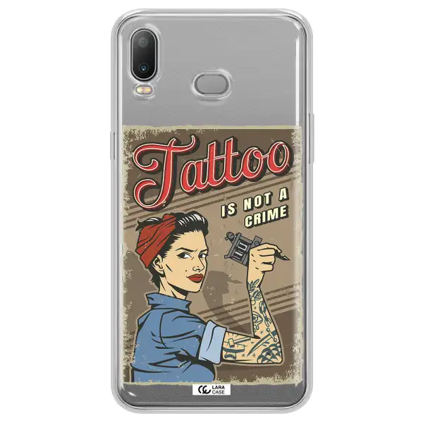 a woman with tattoo on her arm Samsung A6S Clear TPU Case