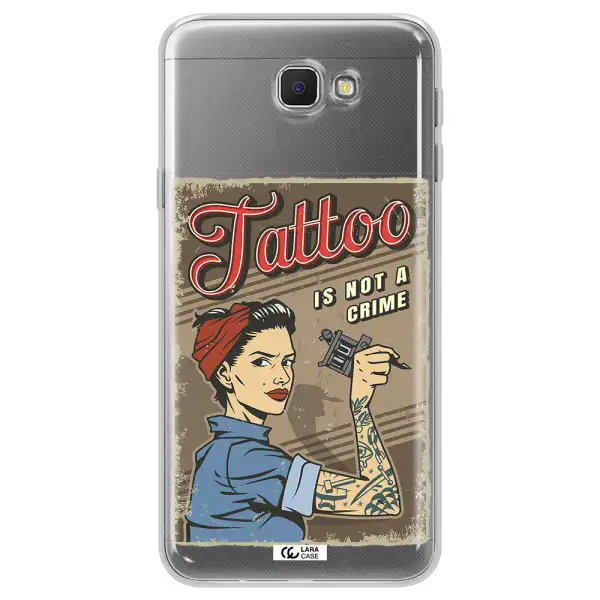 a woman with tattoo on her arm Samsung J5 Prime Clear TPU Case