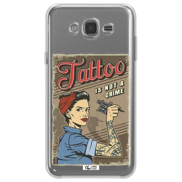 a woman with tattoo on her arm Samsung J7 2015 Clear TPU Case