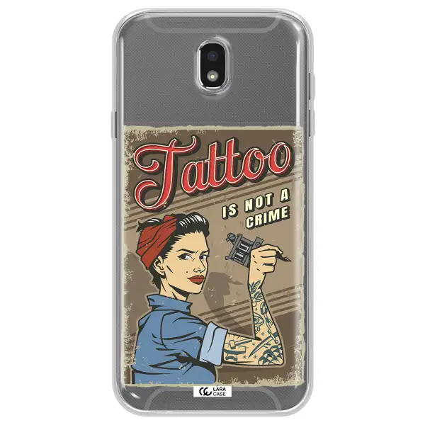 a woman with tattoo on her arm Samsung J7 Pro Clear TPU Case