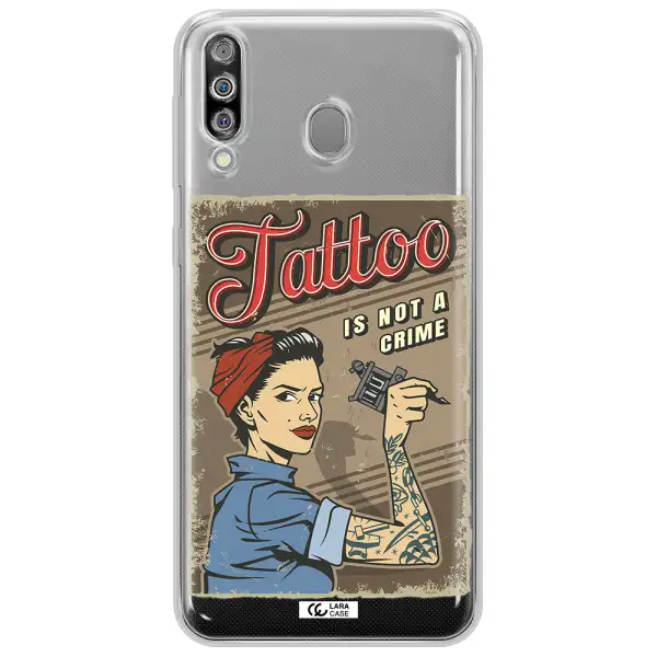 a woman with tattoo on her arm Samsung M30 Clear TPU Case