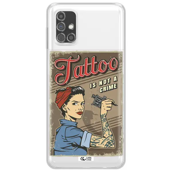 a woman with tattoo on her arm Samsung M31S Clear TPU Case