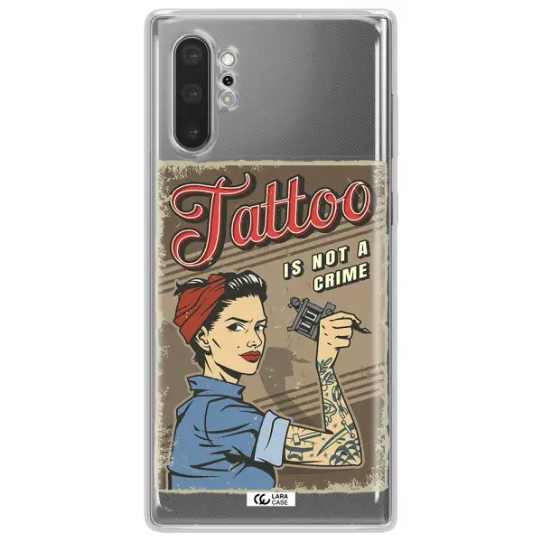 a woman with tattoo on her arm Samsung Note 10 Plus Clear TPU Case