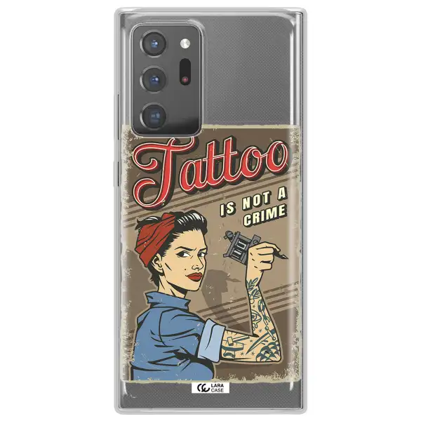 a woman with tattoo on her arm Samsung Note 20 Ultra Clear TPU Case