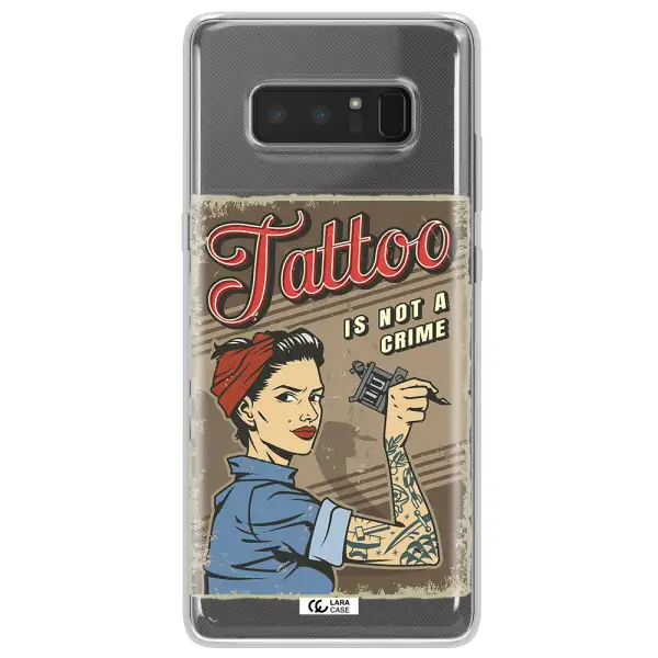 a woman with tattoo on her arm Samsung Note 8 Clear TPU Case