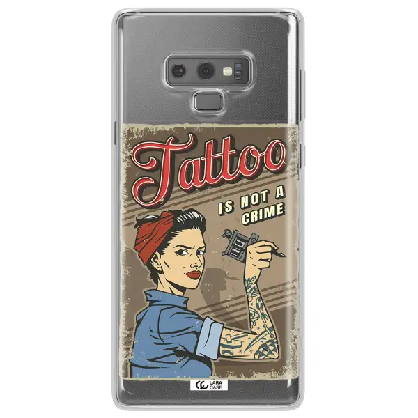 a woman with tattoo on her arm Samsung Note 9 Clear TPU Case
