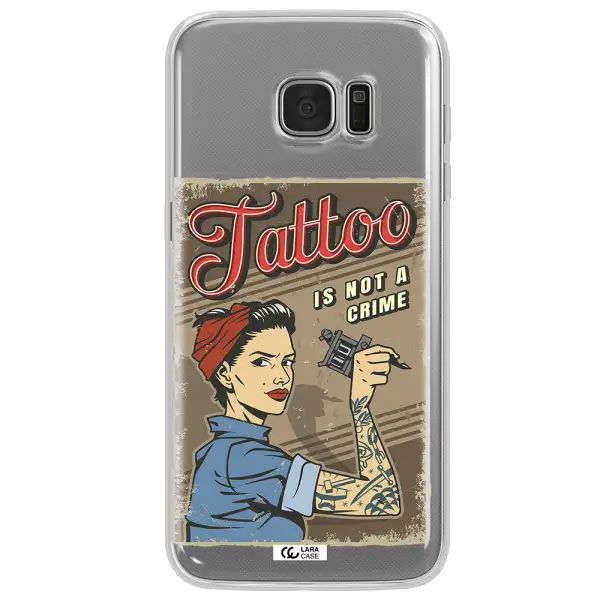 a woman with tattoo on her arm Samsung S7 Edge Clear TPU Case