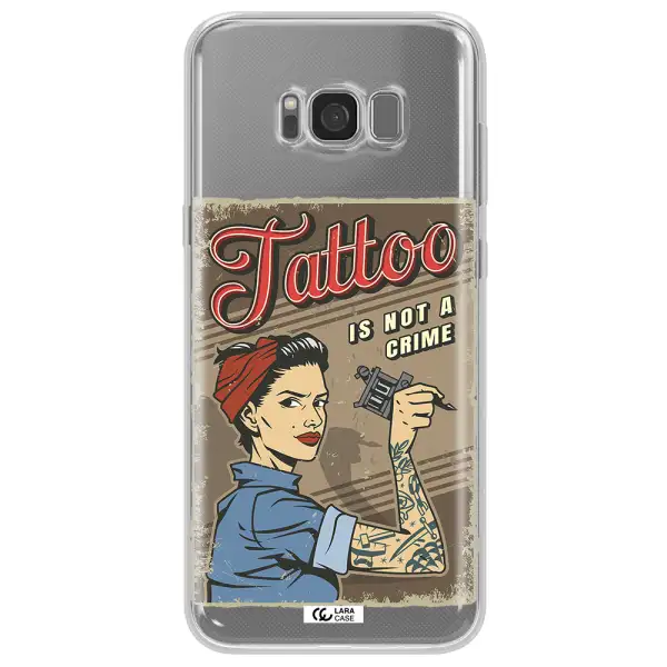 a woman with tattoo on her arm Samsung S8 Clear TPU Case