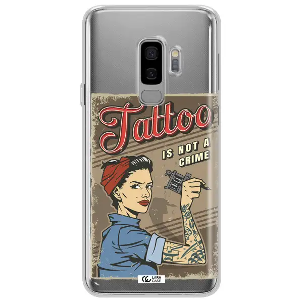 a woman with tattoo on her arm Samsung S9 Plus Clear TPU Case