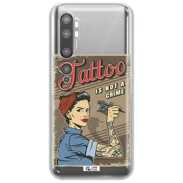 a woman with tattoo on her arm Xiaomi Mi Note 10 Clear TPU Case