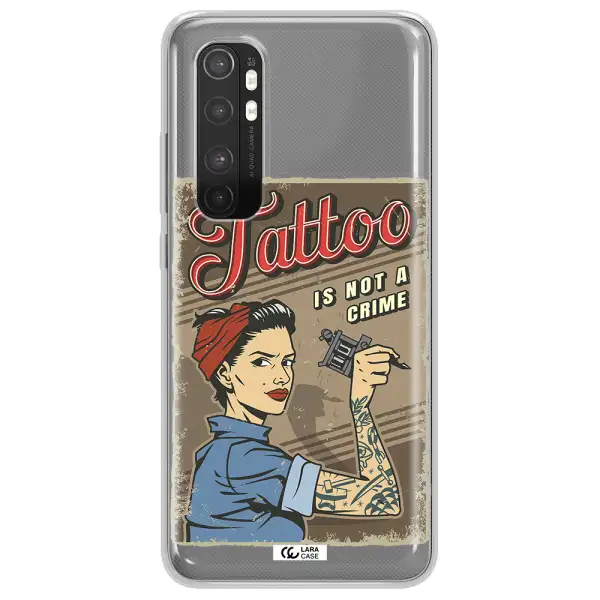a woman with tattoo on her arm Xiaomi Mi Note 10 Lite Clear TPU Case